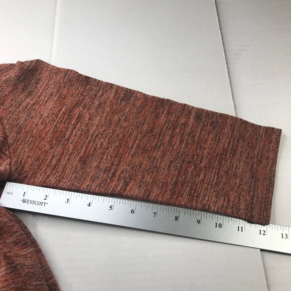 P Luca Milano Women's XL Turtle Neck 3/4 Sleeve V Front Dress Brown Preowned - Picture 7 of 15